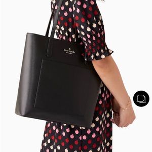 KATE SPADE LARGE TOTE BAG /BLACK / LIKE NEW / SECURE ZIPPER CLOSE TOP / POCKETS